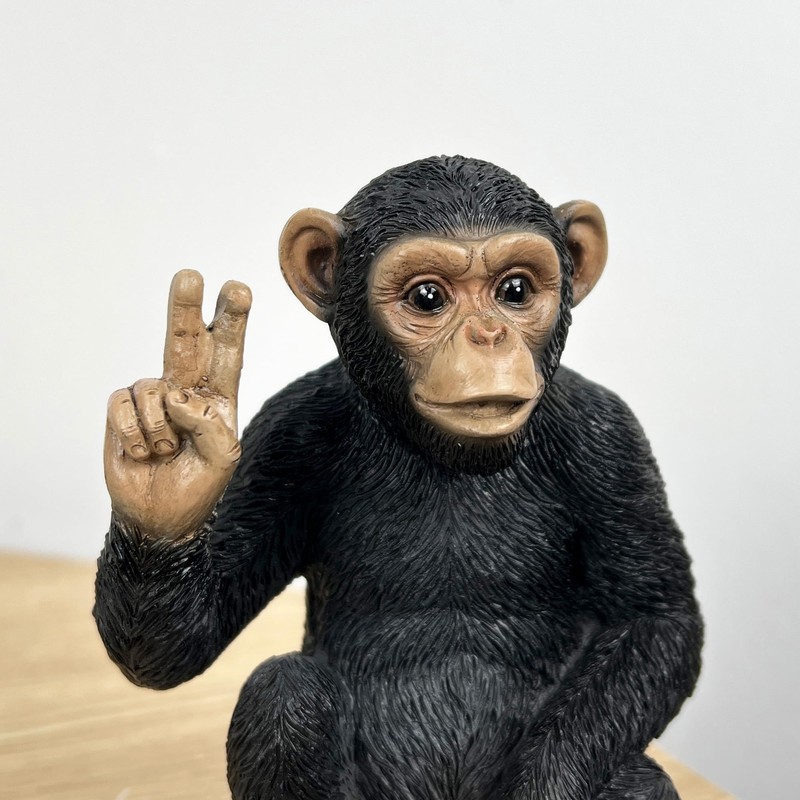 Alfie Francis 12cm Tall Small Peace Hand Sign Gesture Monkey