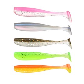 Set of 50 Soft Plastic Lures with Storage Box 7CM Bionic Fishing Baits with T-Paddle Tail Suitable for Saltwater and Freshwater