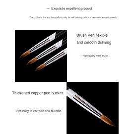 16# Acrylic Nail Brush 8# Acrylic Powder Nail Art Pen Metal Handle for Professional and Personal Nail Salons Pack of 1