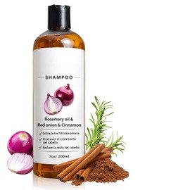 Excalvo Champú de cebolla para hombre con aceite de romero, cebolla roja y extracto de canela, reduce eficazmente la pérdida de cabello y promueve un cabello más grueso y lleno para mujeres y hombres