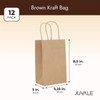 Juvale Mini Gift Bags with Handles - Brown Paper Party