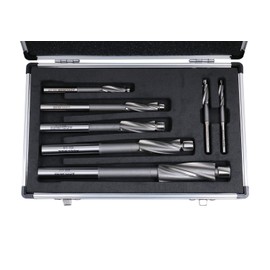 Accusize Industrial Tools 7 Pc'' H.S.S. Solid Capscrew Counterbore Set 3 Flute Straight Shank, 509S-0007