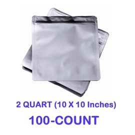 Pleasant Grove Farm 7 Mil Zip Lock Mylar Bags (100, 2 Quart 10 x 10 Inch)