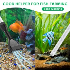 Aquarium Gravel Cleaner,Fish Tank Vacuum Gravels Cleaning Kit,Manual Water Changer with 30ml Aquarium Waste Remover Dropper Cleaning Brush Use for Water Changing Gravels Sand Washing