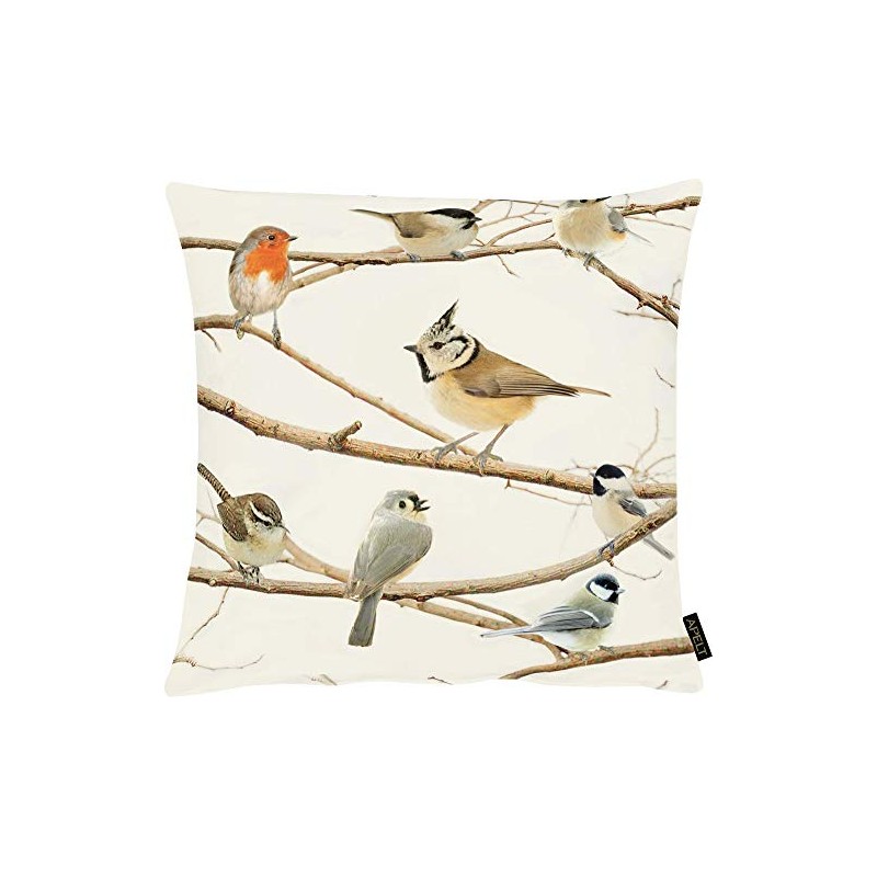 APELT Cushion Cover Winter World Cotton Birds Size 46 x