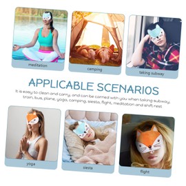 Healeved 4pcs Cartoon Eye Mask Portable Eye Cover for Boys and Girls Lightproof Sleeping Masks for Travel Home