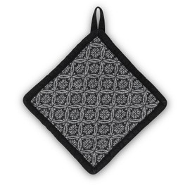 Gianna 20 x 20 cm Chequered Pot Holder, Black