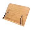 Bamboo Book Stand Foldable Wooden Cookbook Holder with 5 Angle