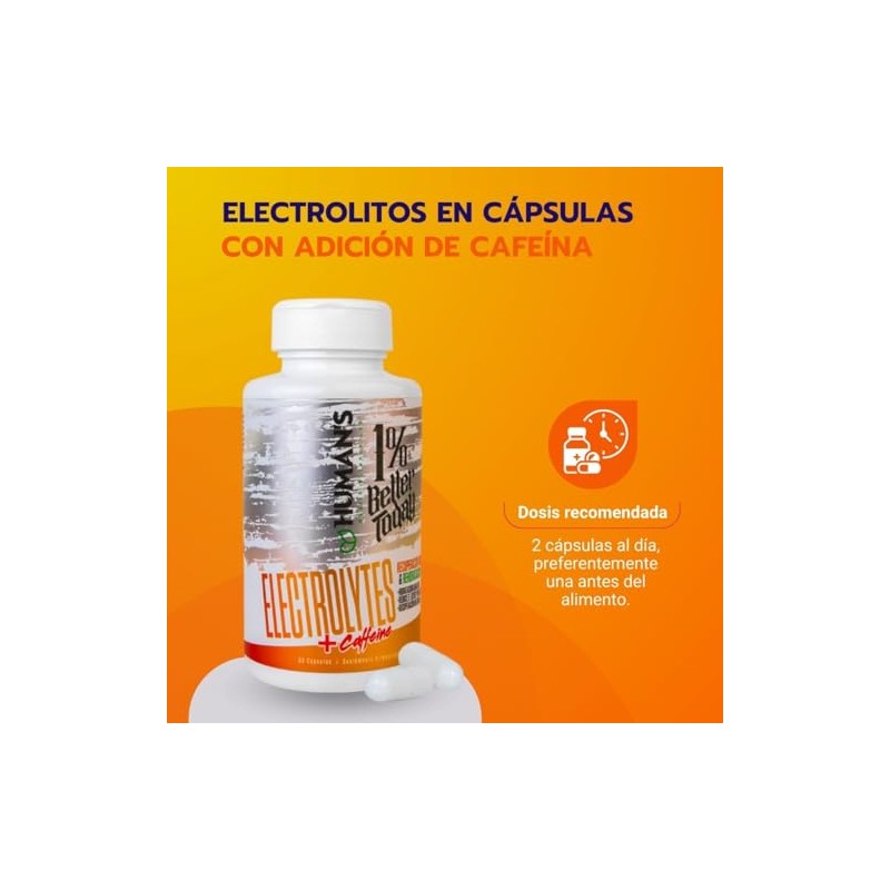 Human Health Complejo Electrolitos Cafeína Cápsulas Hidratación Energía Apoyo Rendimiento