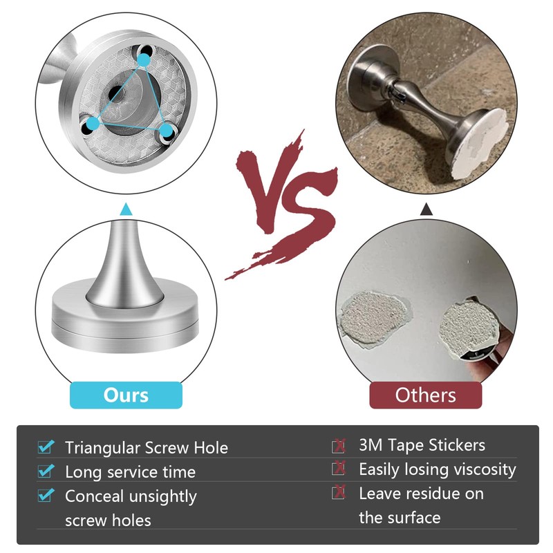 4 Pack Magnetic Door Stoppers, Stainless Steel Door Stoppers Magnetic