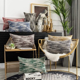 Home Brilliant Abstract Pillow Covers, Accent Rectangle Throw Pillows for Couch, Super Soft Vintage Lumbar Pillow Cover for Sofa Outside Teen Toddlars Day, Set of 2, 12x20 inches(30 x 50cm), Brown