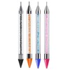 FRYSMU 4pcs Nail Rhinestone Dotting Crayon, Dual-Ended Wax Pen Rhinestone