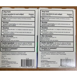 Major 2 PACK- Gas Relief Extra Strength Simethicone 125 MG 30 Softgel.Compar