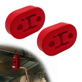 2Pcs Universal Rubber Insulator Bushing Exhaust Hanger Rubber Insulator Bushing Mount 2 Holes, Upgrade Damping High Density Rubber(Red)