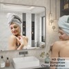 CHARMOR 24x32 Inch Brushed Nickel Bathroom Mirror, Rounded Rectangle Silver