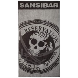 Sansibar Reservation Bath Towel 100 x 180 cm, Beach Towel, Sauna Towel Made of 100% Cotton, Soft Terry Cloth with Skull Motif, Oeko-Tex Certified, Sylt Design, Anthracite