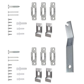 JianLing 2 Sets Hanging Anti-Theft Locking Fixed Picture Hooks Set with T-Screws Hardware Picture Frame Concealed Hanging Oil Painting Cross Stitch Concealed Box Clasp Set