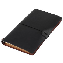 Cuaderno diario, cuaderno clásico de cuero de la PU Cuaderno diario personalizado Diario recargable para hombres y mujeres(negro)