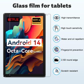 KONXISA 2-Pack Screen Protector for URAO C107 Tablet 10.1", Tempered Glass Tablet Screen Protector for URAO C107, 9 Hardness HD Clear Anti-Scratch Bubble-Free Protector Film