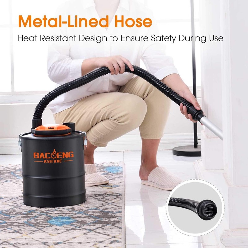 BACOENG Ash Vacuum, 4 Gallon Ash Vacuum for Pellet Stoves,