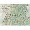 Idaho State Physical Map - 16.5 x 26.9 Inches -