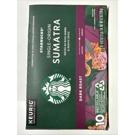 Starbucks Sumatra Dark Roast KCup for Keurig Brewers - 10 Cnt Best By 11/7/2024
