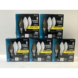 Eco-Smart Lot Of (5) ECOSMART 40 Watt Bright White LED Dimmable B11 Candelabra Base