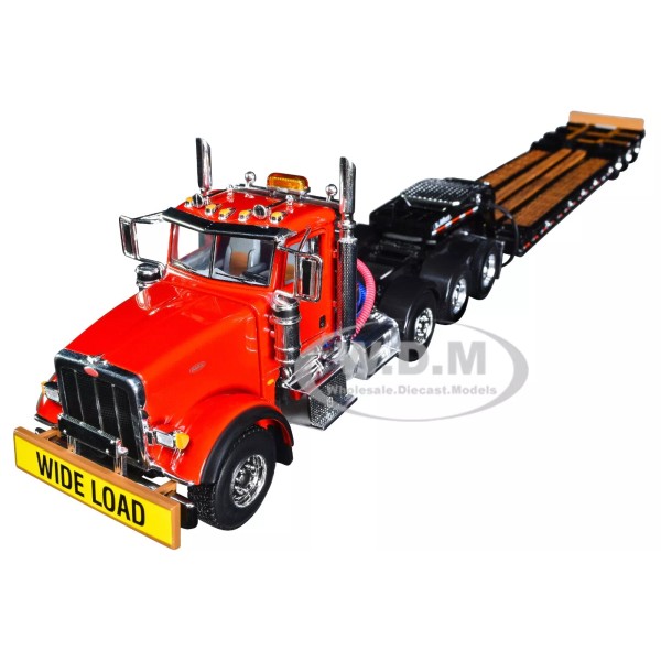 First Gear PETERBILT 367 DAY CAB & LOWBOY TRAILER COLA