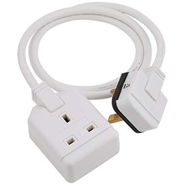 1 Gang White 13 Amp Professional Trailing Socket Extension Lead Mains Power (1 M)
