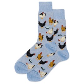 Men's Feeding Chickens Crew Socks Blue Heather