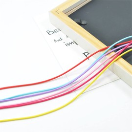 Yuzhiye Hair Rubber Long Rubber 0.08 inch (2 mm) Thickness, Hair Accessory, Hair Rubber Handmade, Handmade, Materials, Crafts, Set of 6 Colors, Red, Pink, Blue (Diameter 0.08 inch (2 mm), 4.7 ft (12