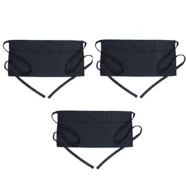 BOHARERS Waist Apron with 3 Pockets 3 Pack - Black Waitress Server Short Apron