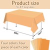 Whaline 16Pcs Orange Plastic Tablecloth 4 Orange Rectangle Table Cover