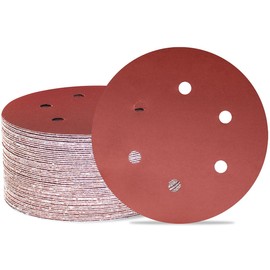 Meccion 150mm Sanding Discs 50pcs Sander Discs Pads 6 Inch 6 Holes Hook and Loop Sander Paper for Random Orbital Sander (1200 Grits, 50)