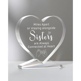 TheGiffter Sister Gifts, Heart-Shaped Acrylic Home Decoration Birthday Gifts for Sisters, Unique Soul Sister Presents from Sisters on Her Birthday, Christmas, Graduation