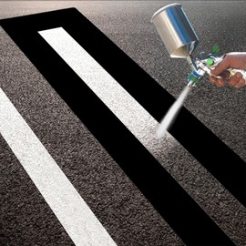 Eunika 4 x 92 Inch Parking Lot Line Stencil, Foldable Pavement Straight Line Stencil Reusable Rubber Parking Template for Painting Parking Lot & Pavement Lines for Asphalt Concrete