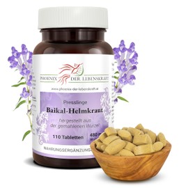 Baikal Helmkraut Tablets of 480 mg Active Ingredient (Scutellaria Baicalensis), 110 Tablets, Premium Quality, Made in Austria, Tablets Instead of Capsules, Vegan