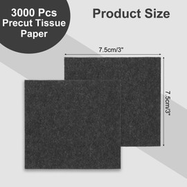 Rebower 3000 Pcs 3 Inch Tissue Paper Squares, Black Tissue Squares Table Confetti Colorful Tissue Paper Bulk, [for DIY Projects, Art Supplies, Scrapbooking,Valentine's Day]