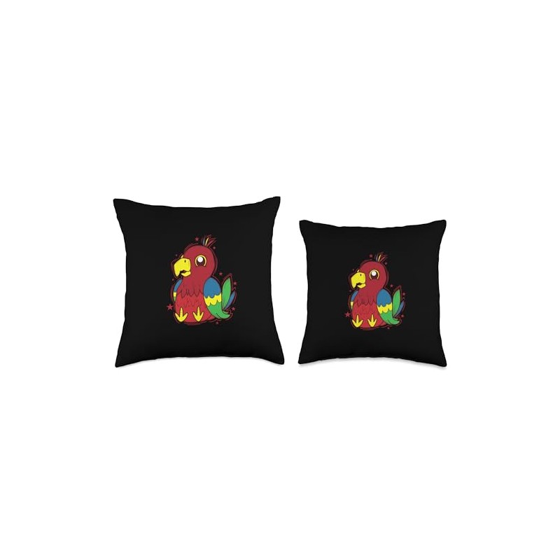 Parrot sitting Bird Animal Throw Pillow