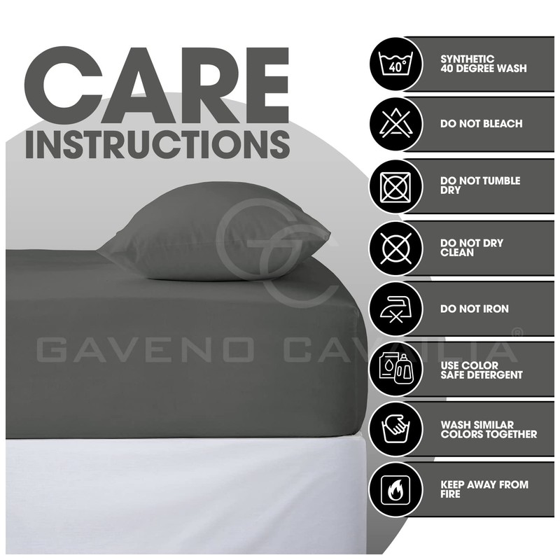 Fitted Sheet Single Bed - Charcoal Bedding Sheet - Plain