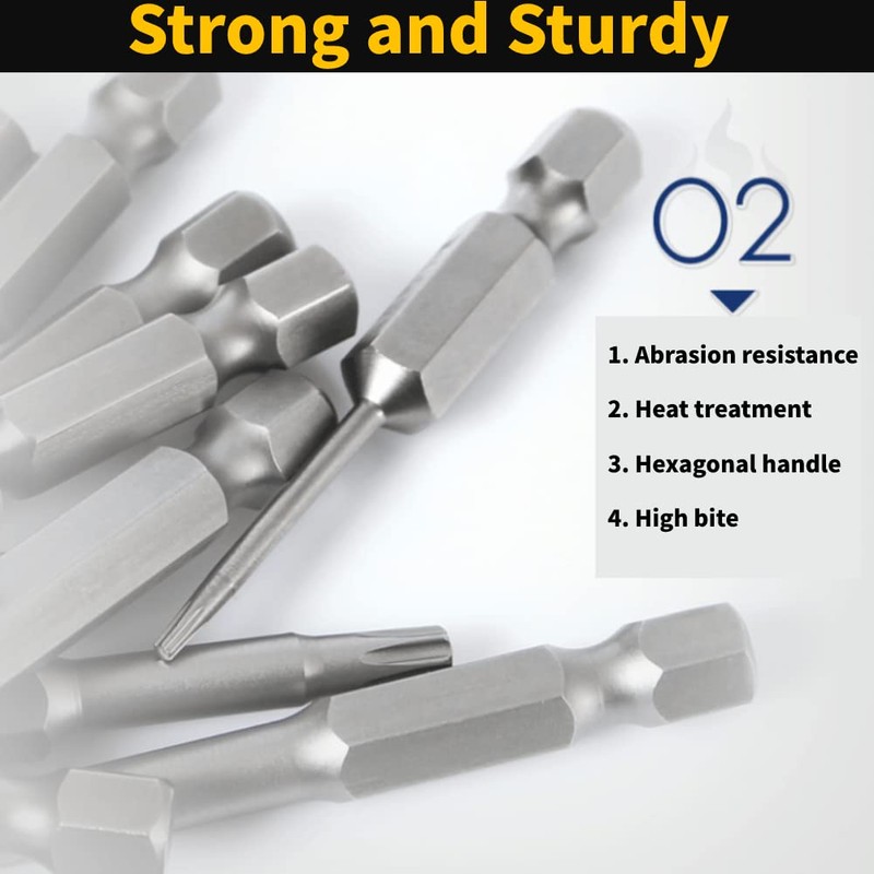 Star Head Bit 12pcs 1/4" Shank 50mm S2 Steel Magnetic