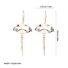 Just Follow Chinese Style Hollow Geometric Fan Tassel Earrings Oriental