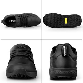 AEHAO Non Slip Work Shoes for Men Waterproof Kitchen Slip Resistant Shoe Chef Food Service Shoes Restaurant Hospital,Black 11