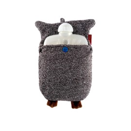 Hugo Frosch Children's Eco Hot Water Bottle 0.8 L with Knitted Cover Owl Brown Melange