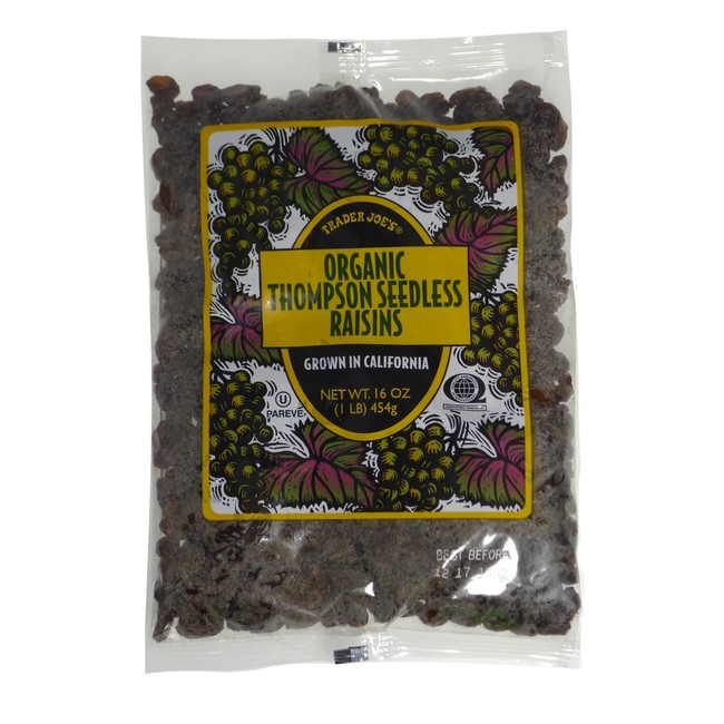 Trader Joes Organic Thompson Seedless Raisins - 1 lb