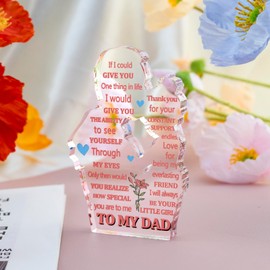 Decorative Design Gift For Dad Acrylic Father Plaque Dad Gifts for Fathers Day from Daughter Son, Christmas Birthday Gifts Valentines Day Gift For Man