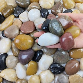 FANTIAN 20 lbs Decorative Pebbles for Outdoor Landscaping, 1-2 inch Polished River Rocks for Plant Outdoor, Aquarium, Vase, Fish Tank Gravel, River Stones and Garden Rocks