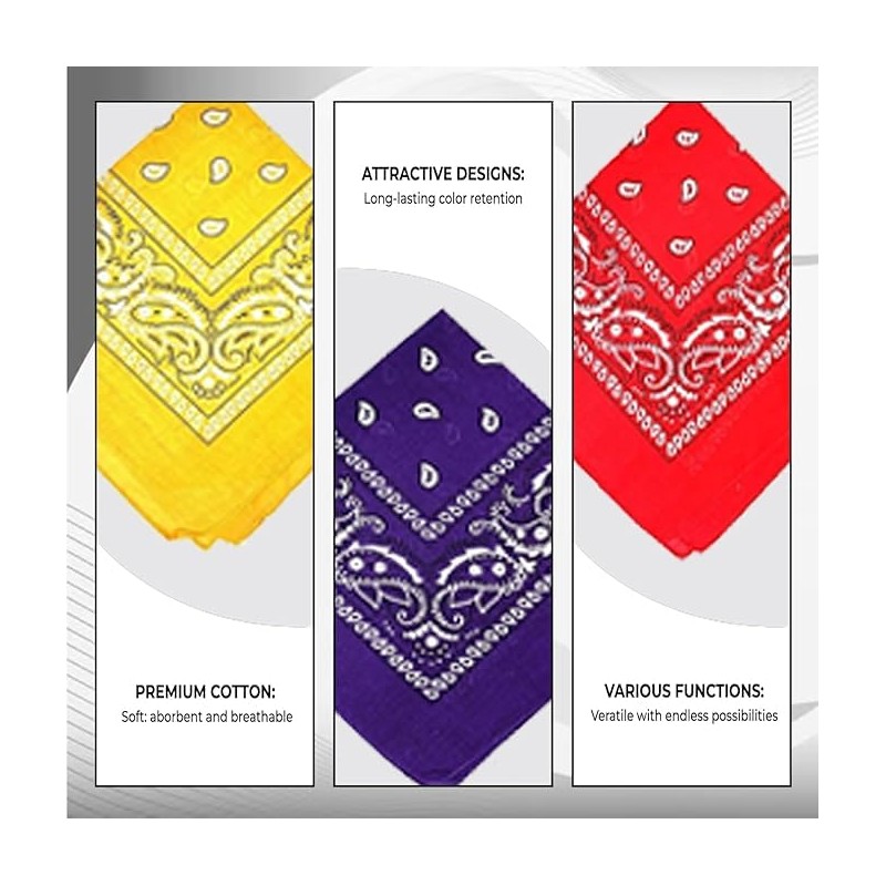 AAMERA mens bandana scarf bandana Face Masks, Paisley Print, Cotton