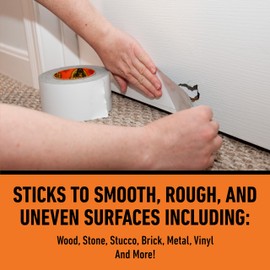 Gorilla Tape Tough & Wide, White Tape, 2.88" x 25 yd (Pack of 4) - Heavy Duty and Weather Resistant for Indoor or Outdoor