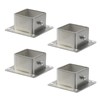 Wealrit 4 Pcs Stainless Steel Square Post Bases Heavy Duty